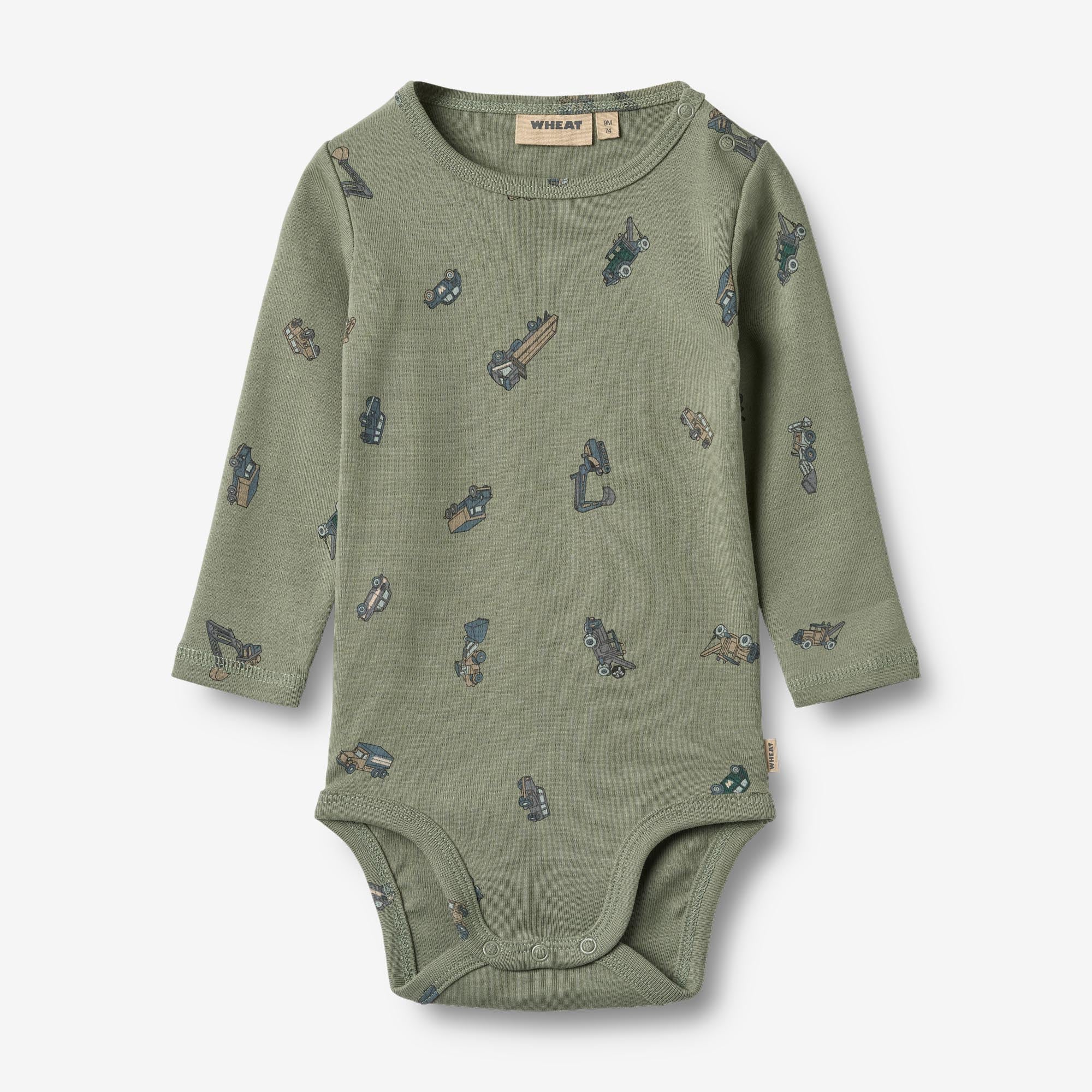 wheat-freddie-body-dusty-green-cars-langarm-bio-baby image 1