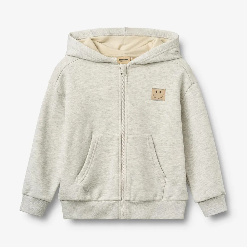 wheat-francis-sweatshirt-kinder-light-melange-grey-bio-baumwolle image 1
