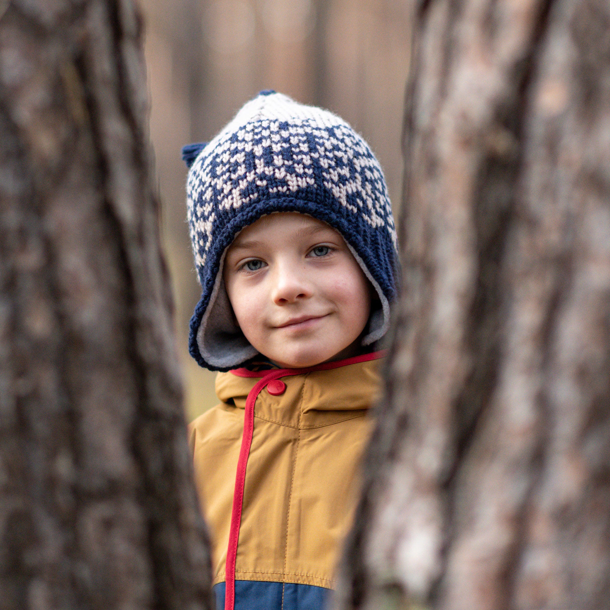 finkid-husky-peppi-beanie-navy-offwhite-gr-m-norwegermuster image 3