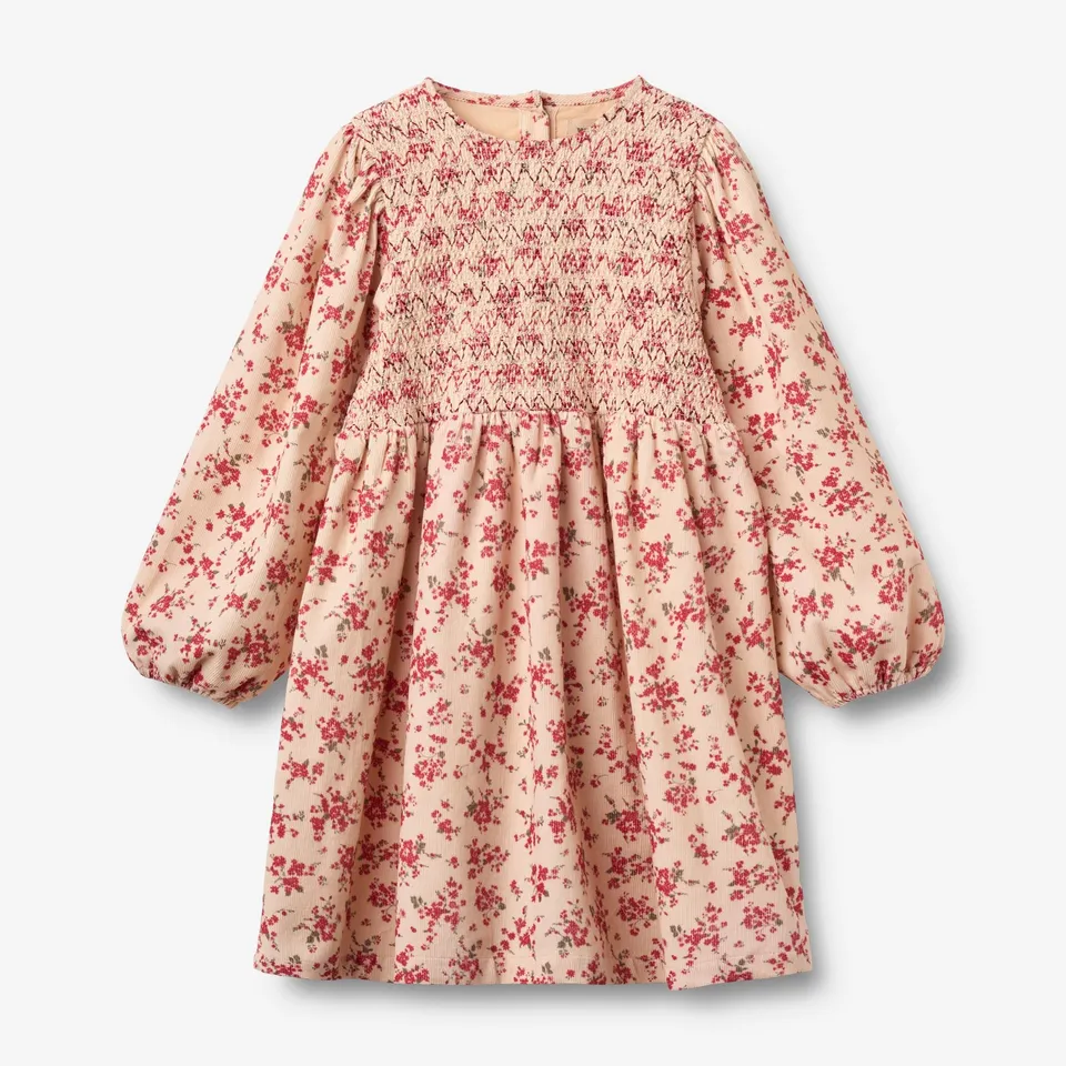 wheat-sylvia-kleid-almond-peach-flowers-babycord-gr-98-128 image 1