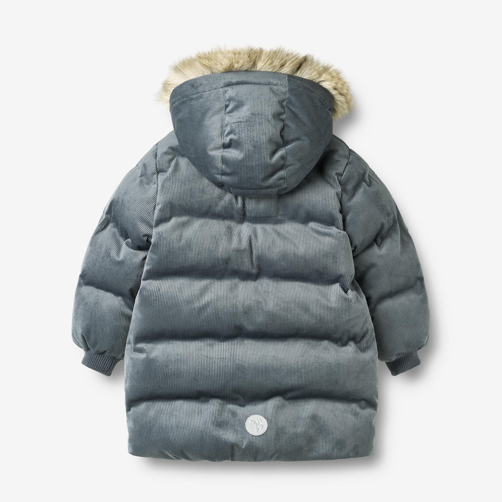 wheat-vinteren-pufferjacke-greyblue-cord-kinder image 2