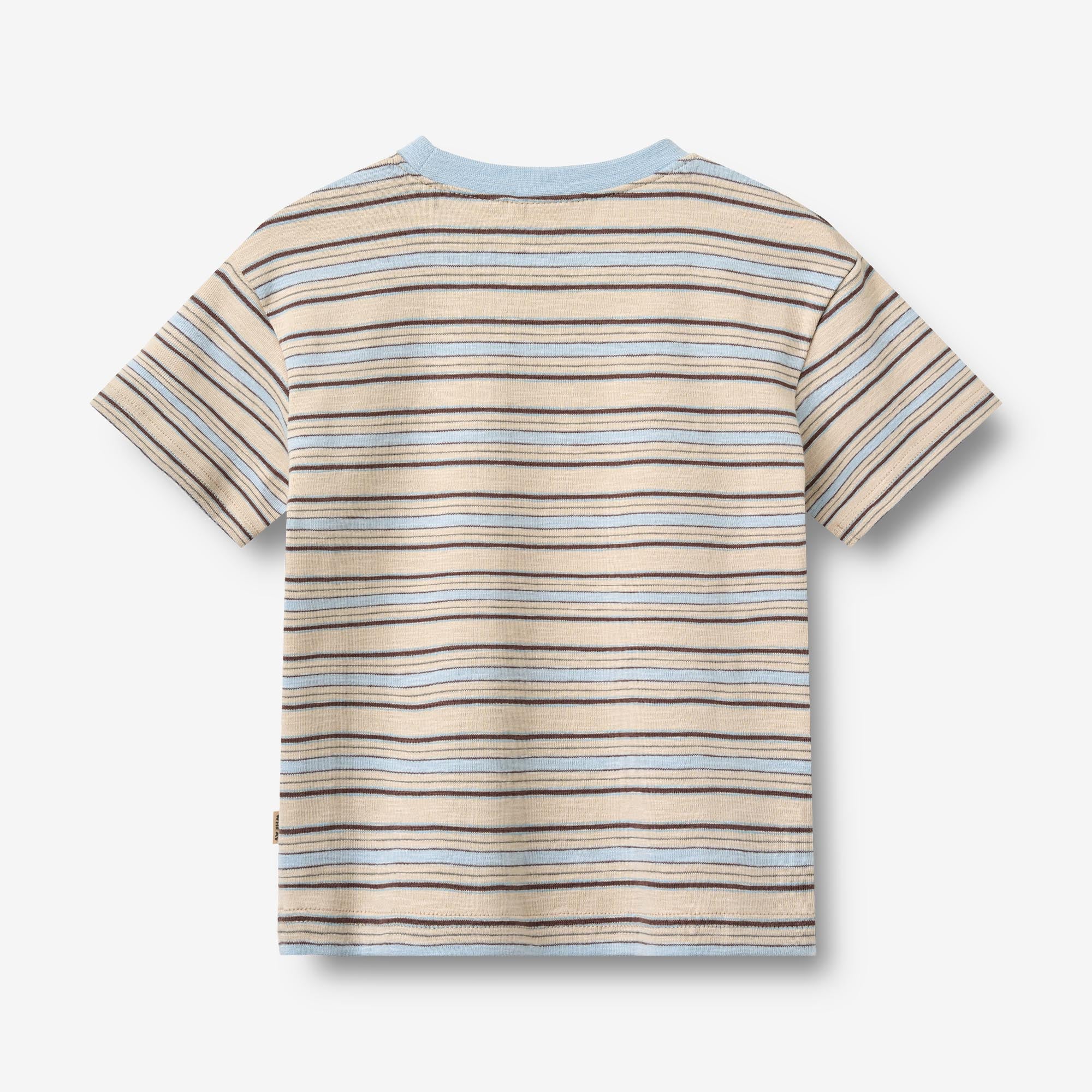 wheat-fabian-t-shirt-multi-blue-stripe-bio-baumwolle image 2