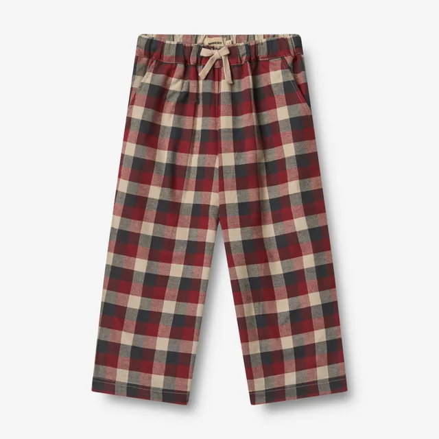 wheat-sasha-kinderhose-red-blue-check-bio-baumwolle image 1