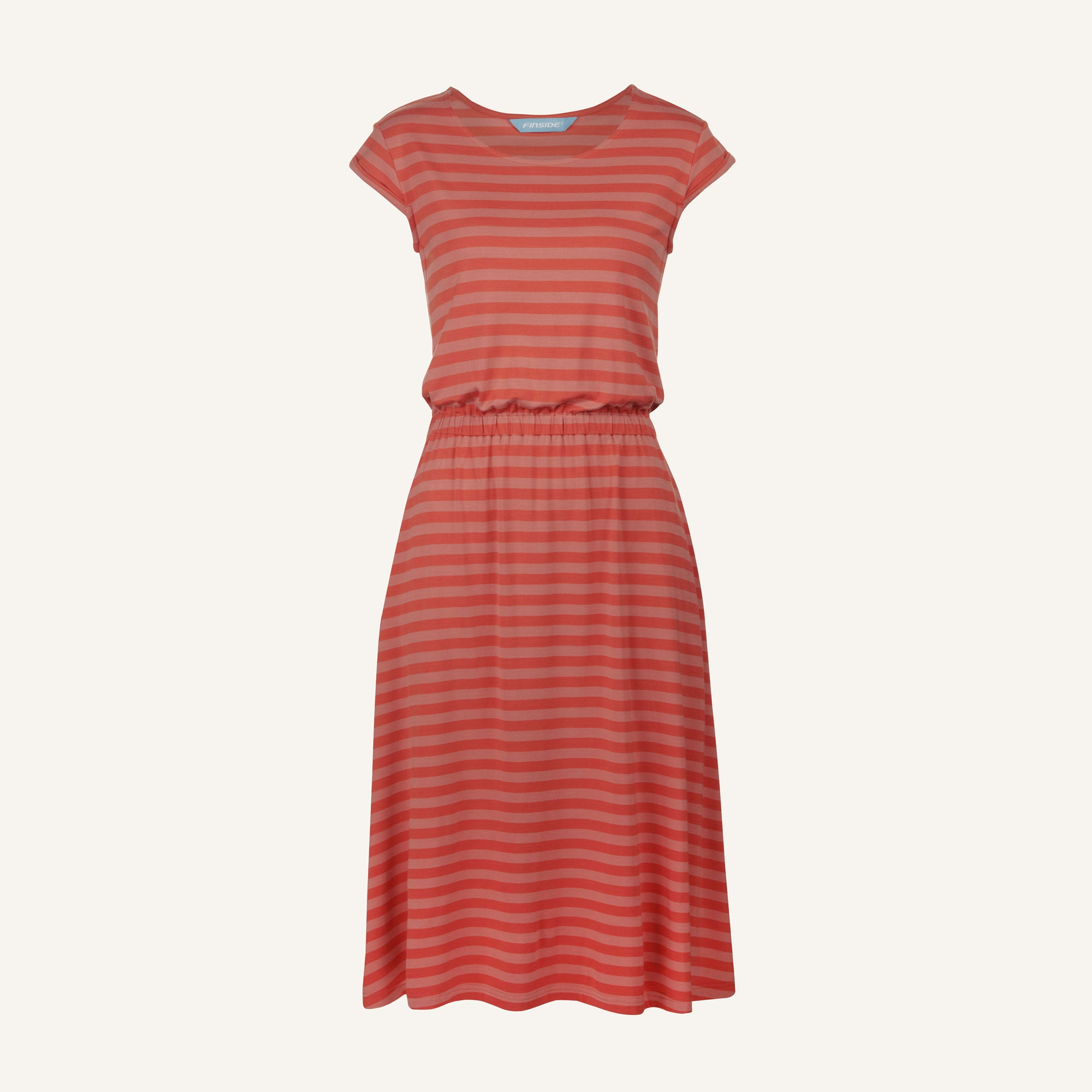 finkid-husky-mekko-kleid-aus-bambusjersey-nautic-pebble-gestreiftes-sommerkleid image 3
