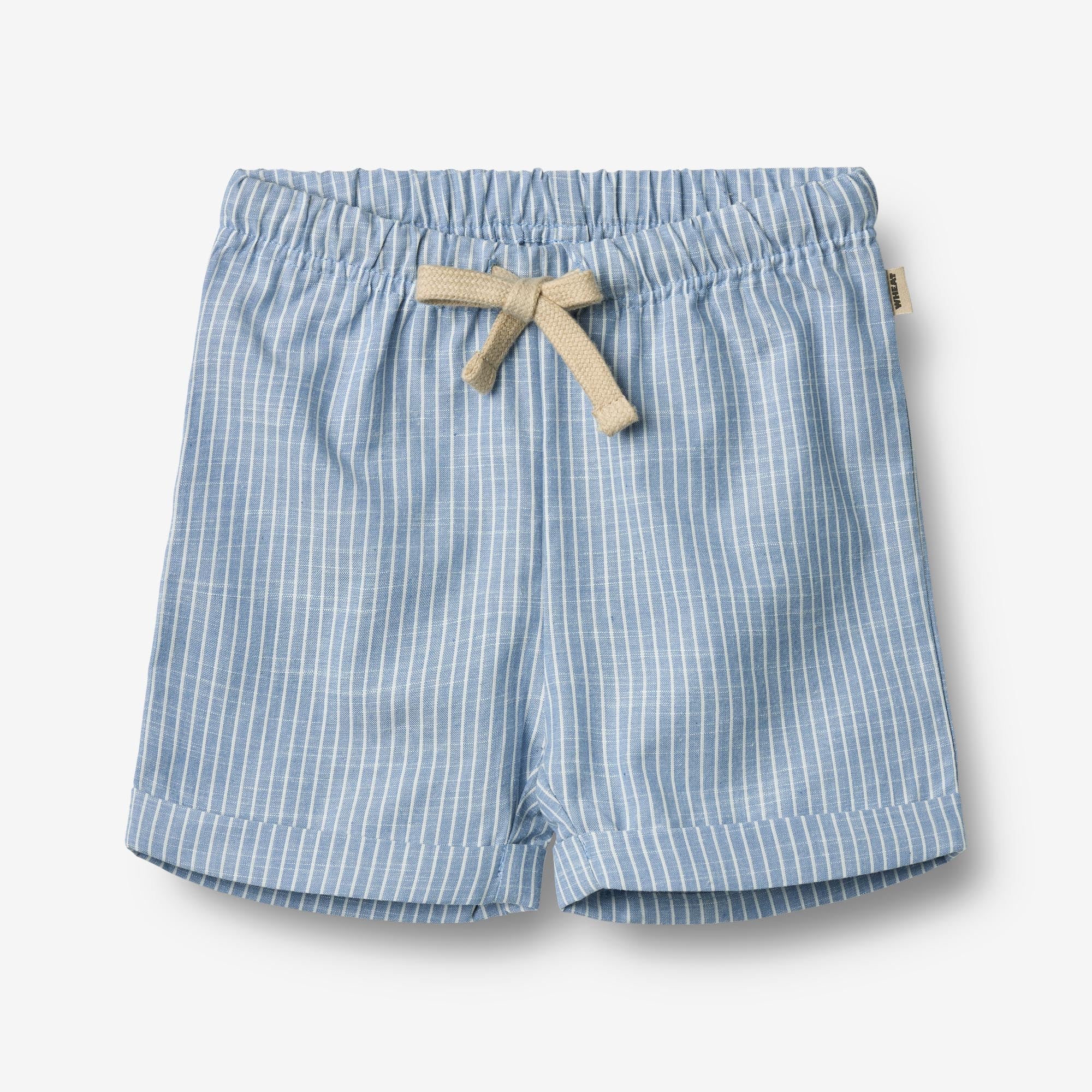 wheat-milton-shorts-blue-stripe-bio-baumwolle image 1