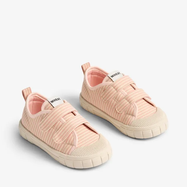 wheat-bobbie-sneaker-rose-stripe-bio-baumwolle-klett image 1