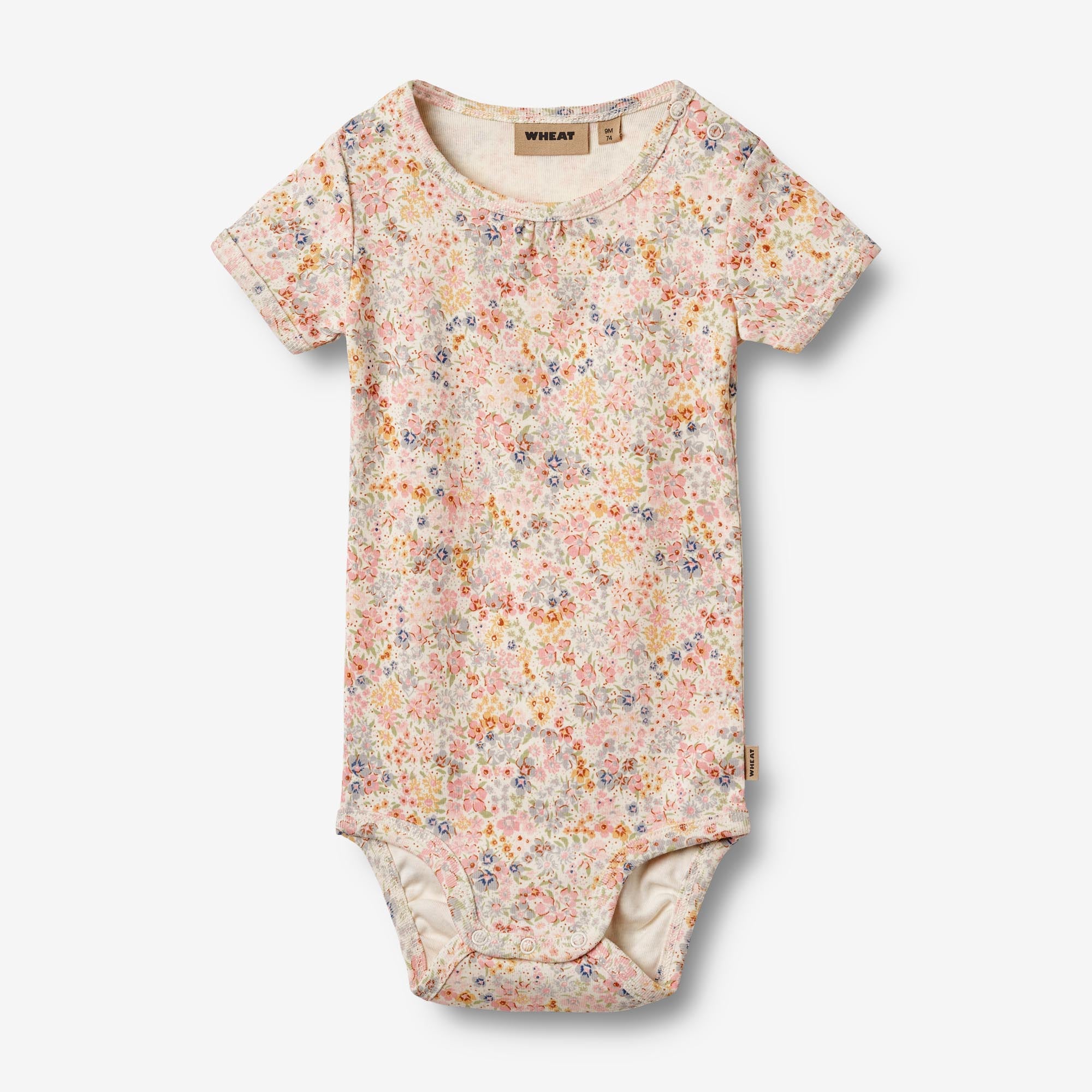 wheat-linette-body-kurzarm-bright-flowers-bio-baumwolle image 1
