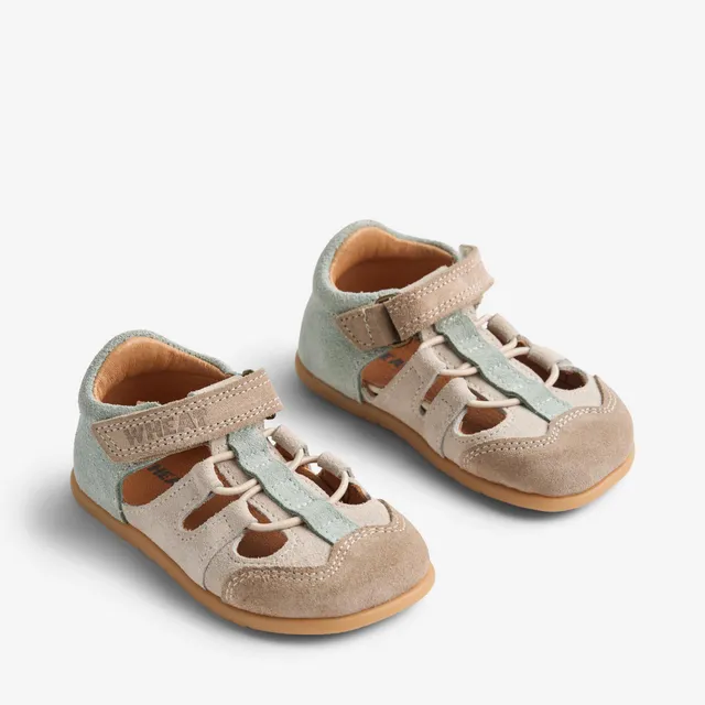 wheat-ellie-barfu-sandale-kleinkind-gr-n-leder image 1