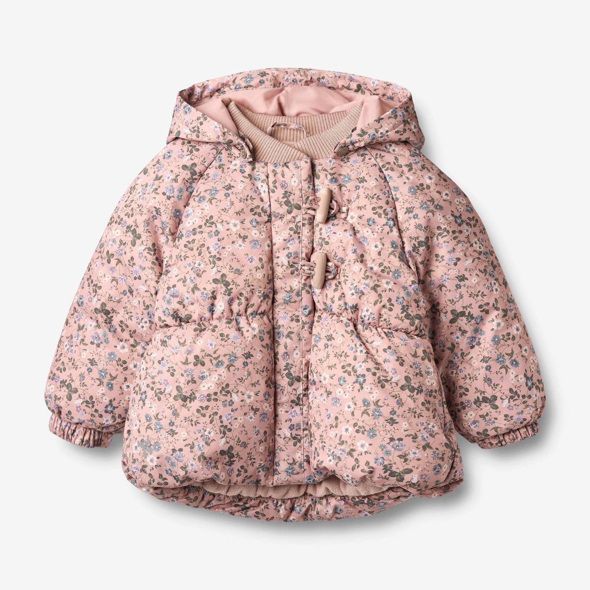 wheat-olga-puffer-jacke-baby-rose-powder-flowers-fleece image 1