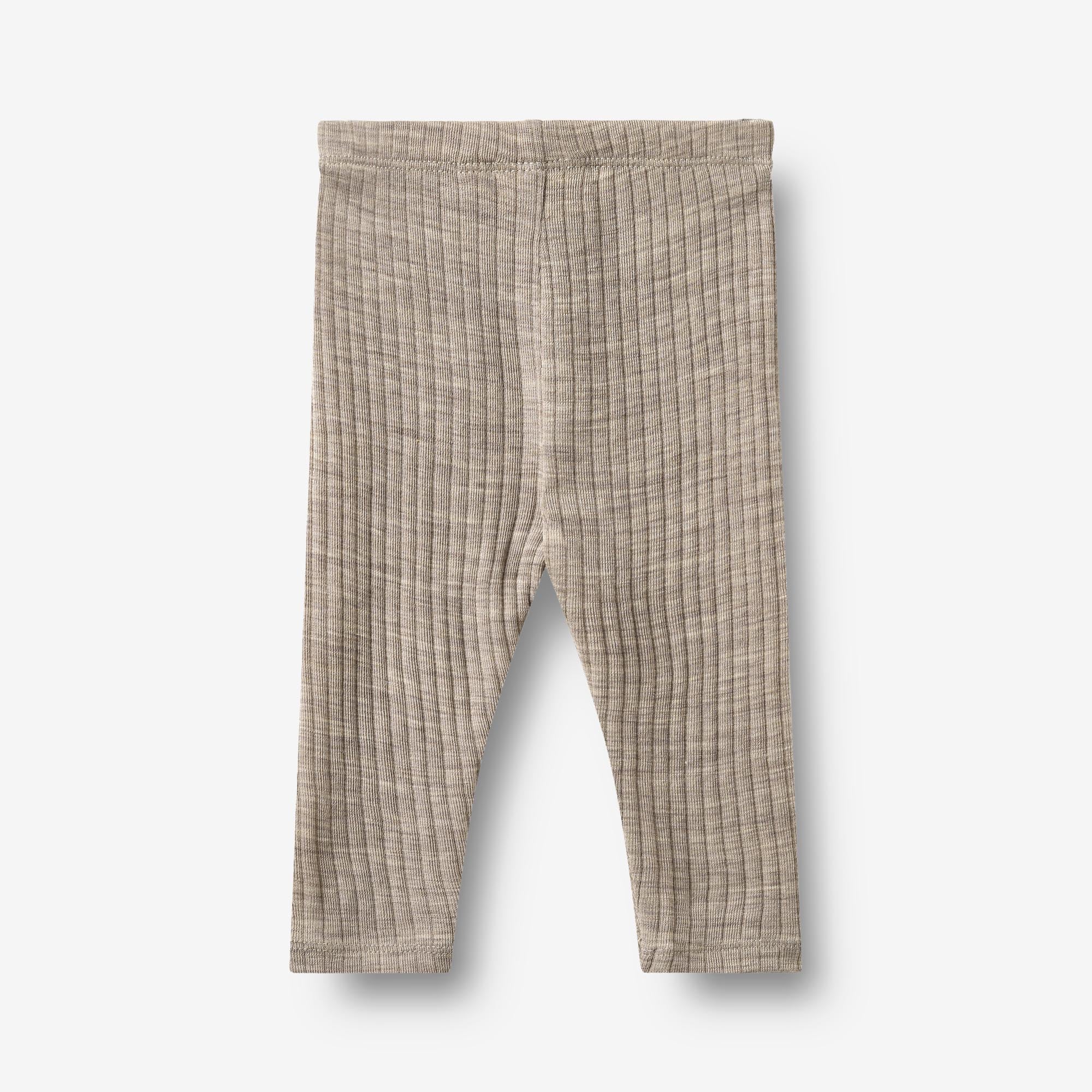 wheat-agi-wollseide-leggings-khaki-melange-merinowolle image 2