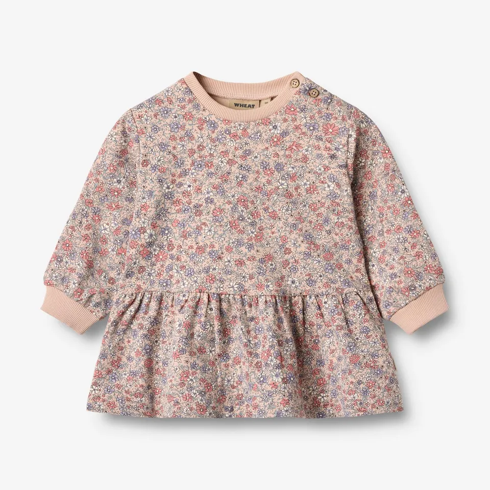 wheat-zenia-sweatkleid-langarm-rose-dust-flowers image 1