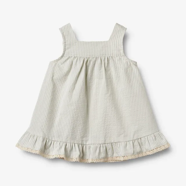 wheat-ayla-ruffle-kleid-summer-blue-stripe-bio-gestreift image 1