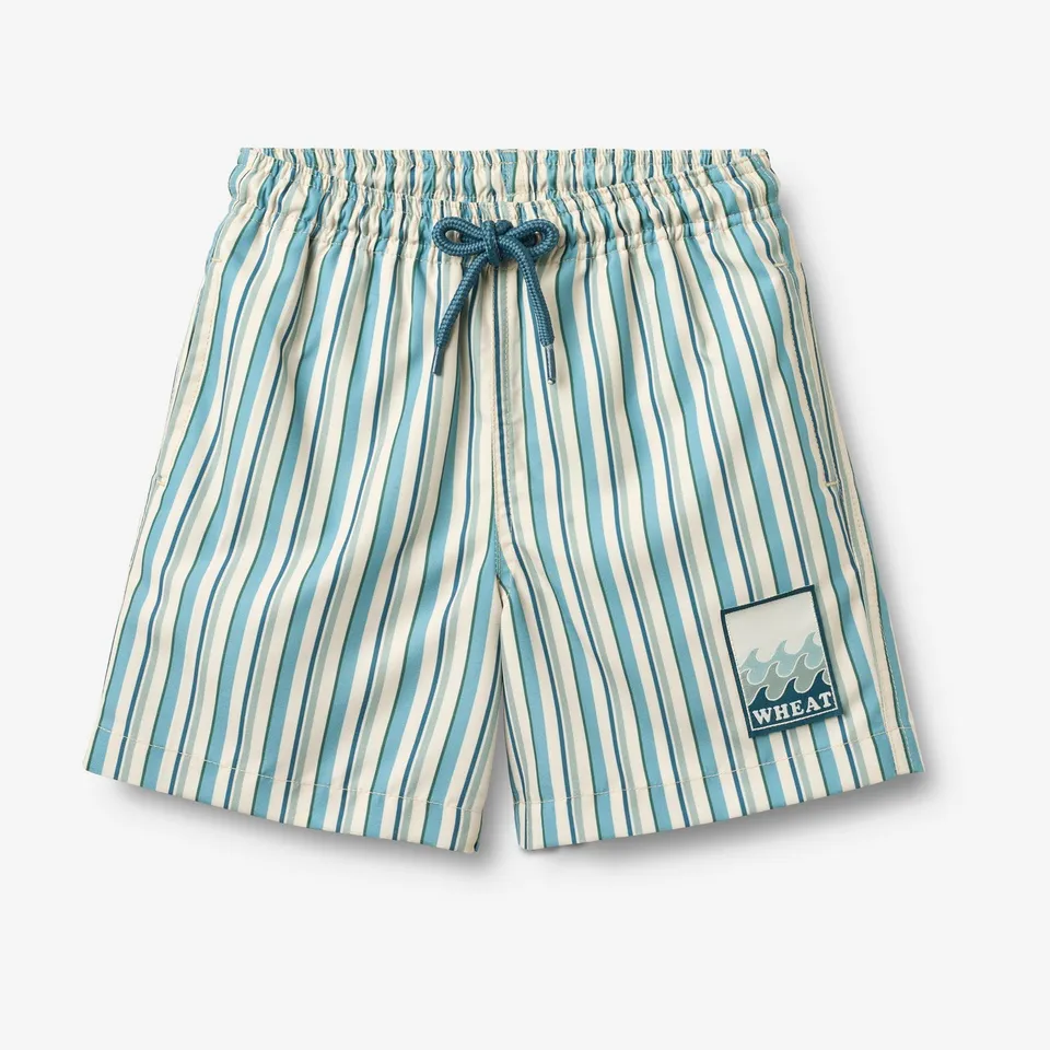 wheat-hansi-badehose-aqua-stripe-kinder-recycling-polyester image 1