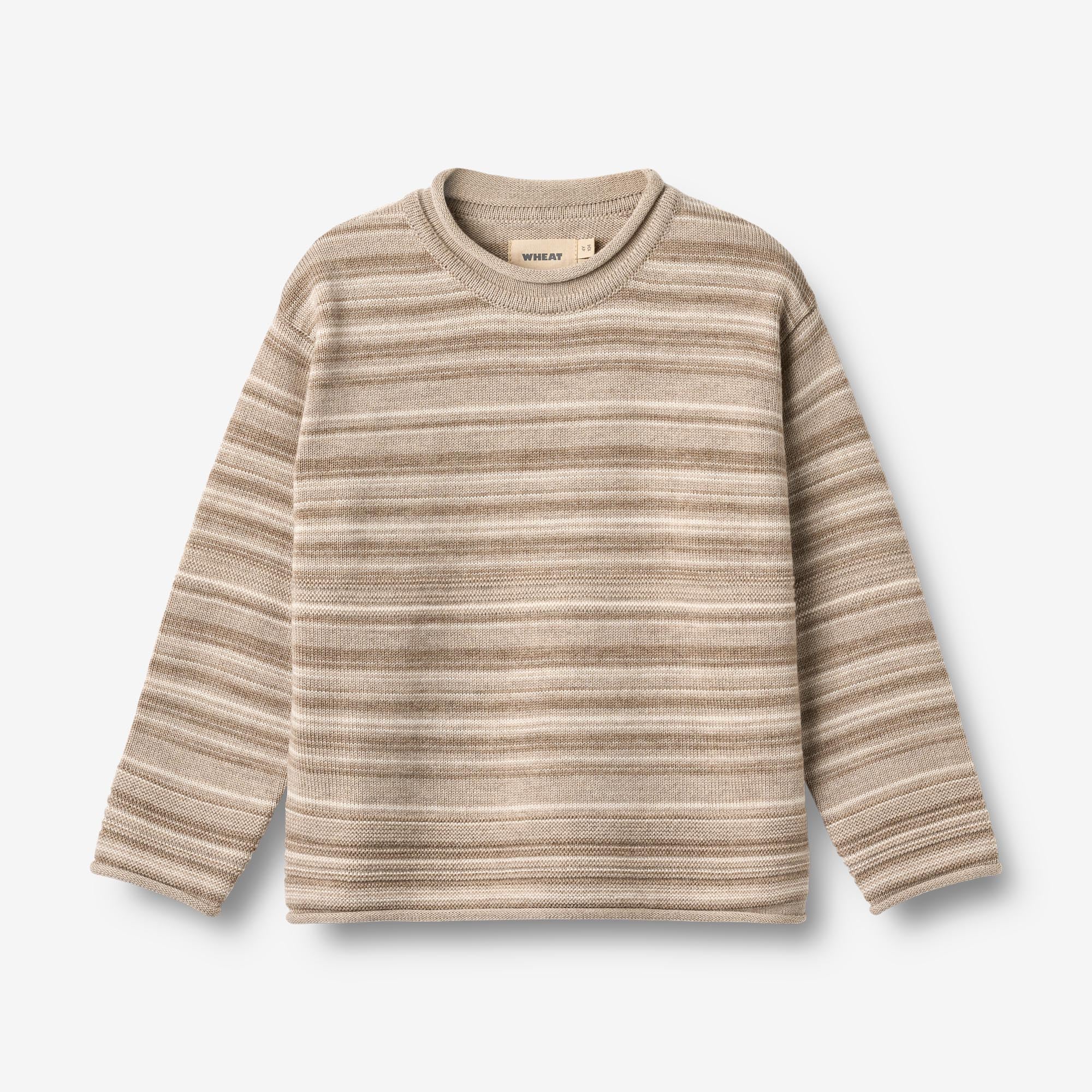 wheat-gunnar-strickpullover-warm-sand-stripe-merino image 1