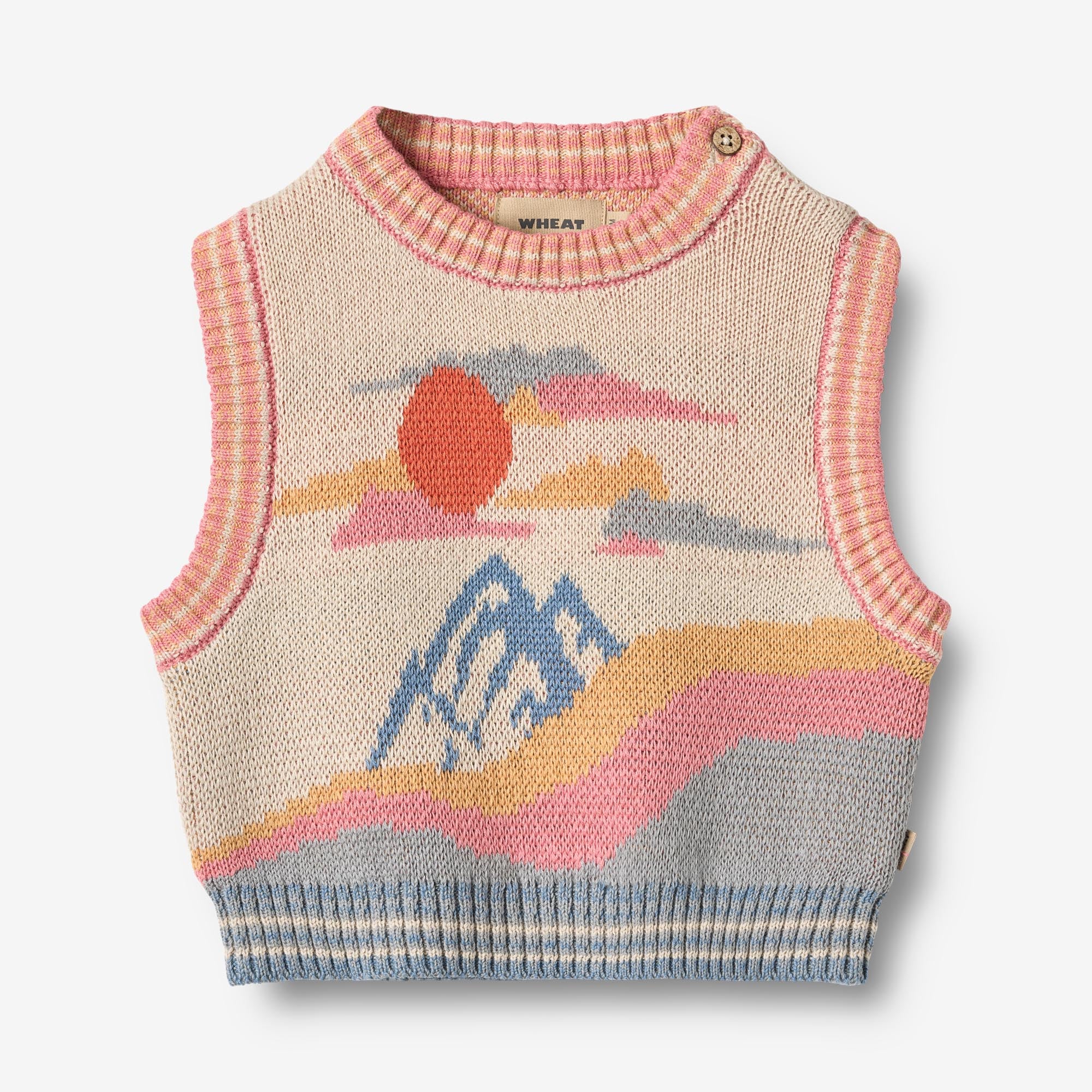 wheat-jacquard-vest-maria-strickweste-multi-bio-baumwolle image 1