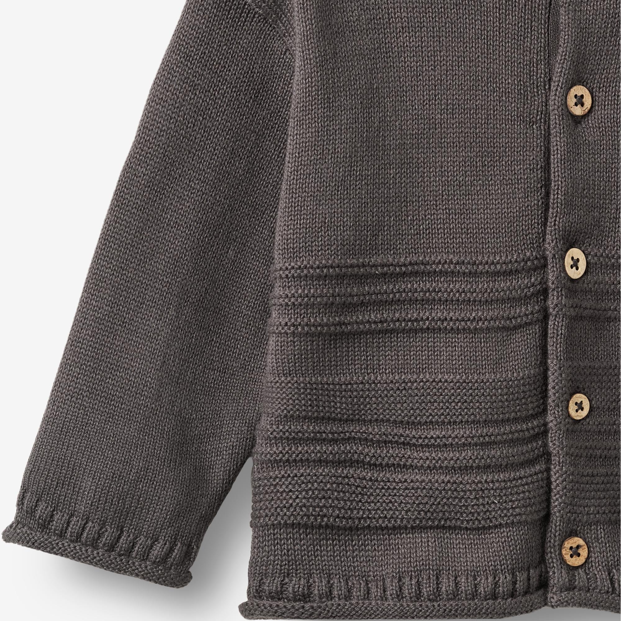 wheat-gunnar-strickjacke-dark-charcoal-bio-baumwolle image 3