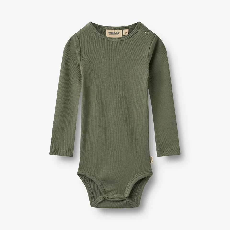 wheat-spencer-baby-body-langarm-thyme-bio-baumwolle image 1