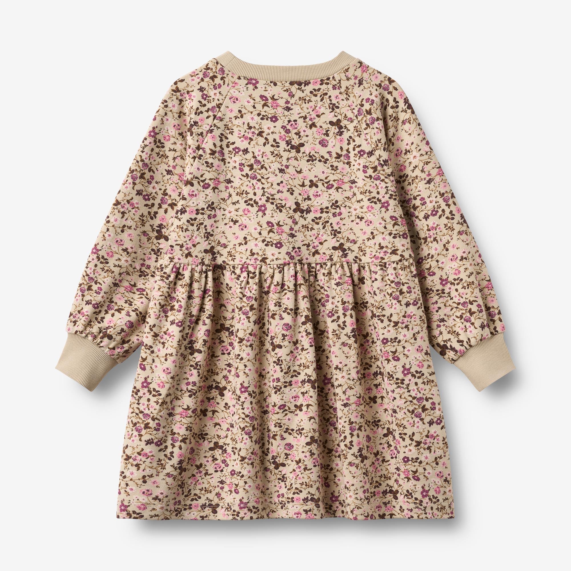 wheat-dorthea-kleid-soft-sand-flower-wine-langarm-bio image 3