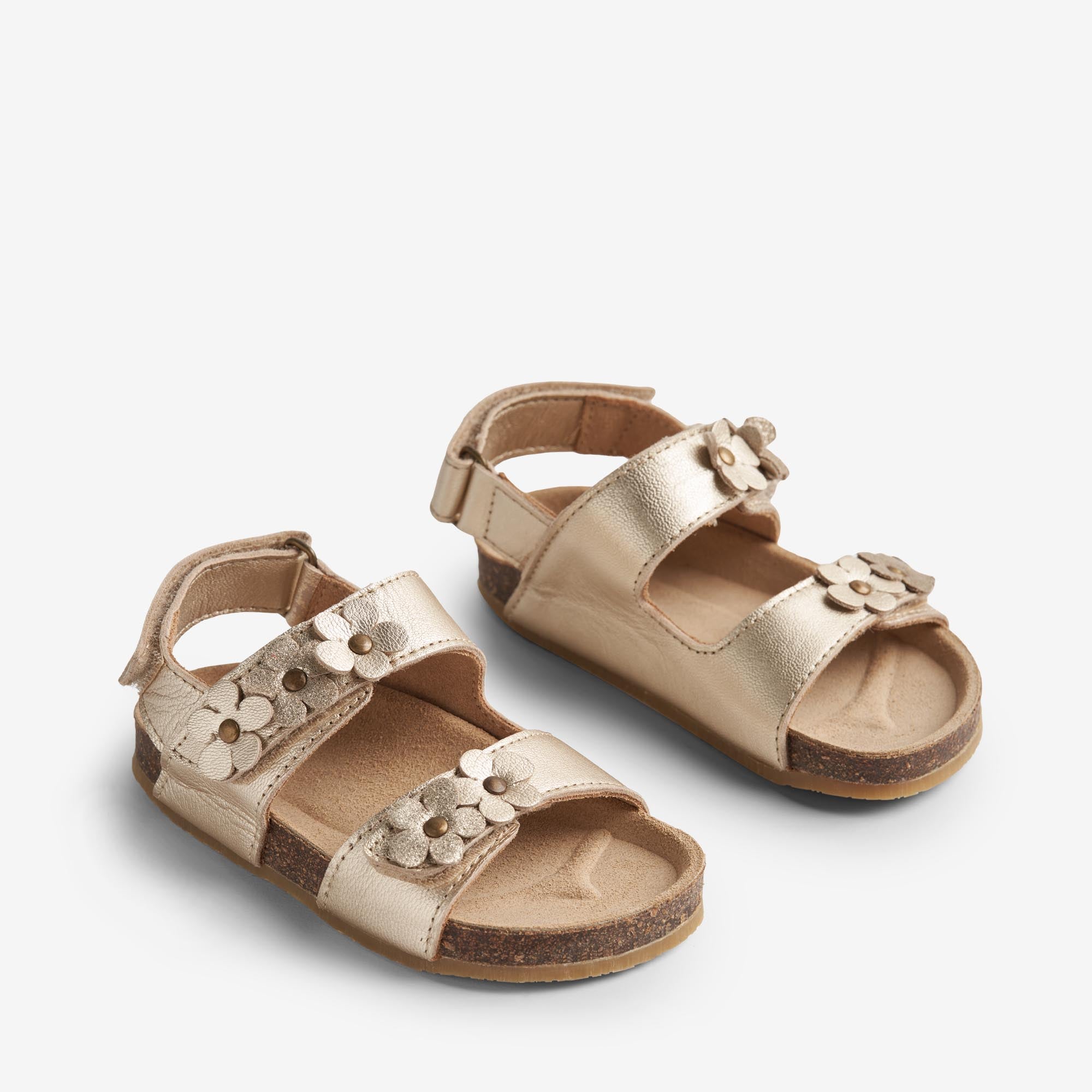 wheat-clare-flowers-sandale-light-gold-leder-kork image 1