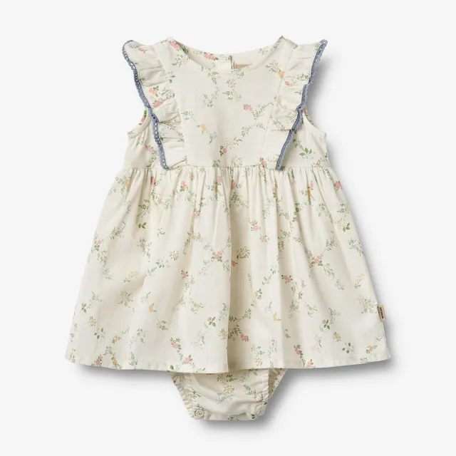 wheat-sofia-bodykleid-ivory-checked-flowers-kleid-mit-body-bio image 1