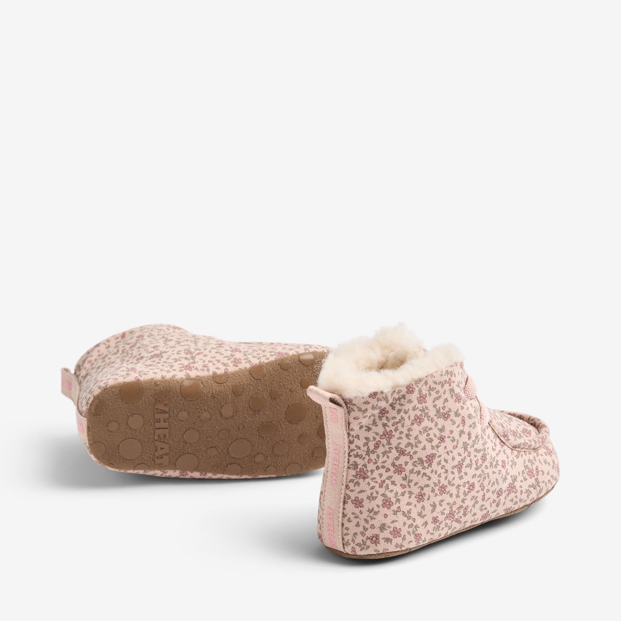 wheat-indoor-shoe-mae-hausschuh-dime-rose-small-flowers-wolle image 2