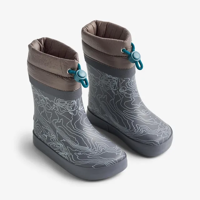 wheat-arden-thermo-gummistiefel-dark-reflective-map-barfuss image 1
