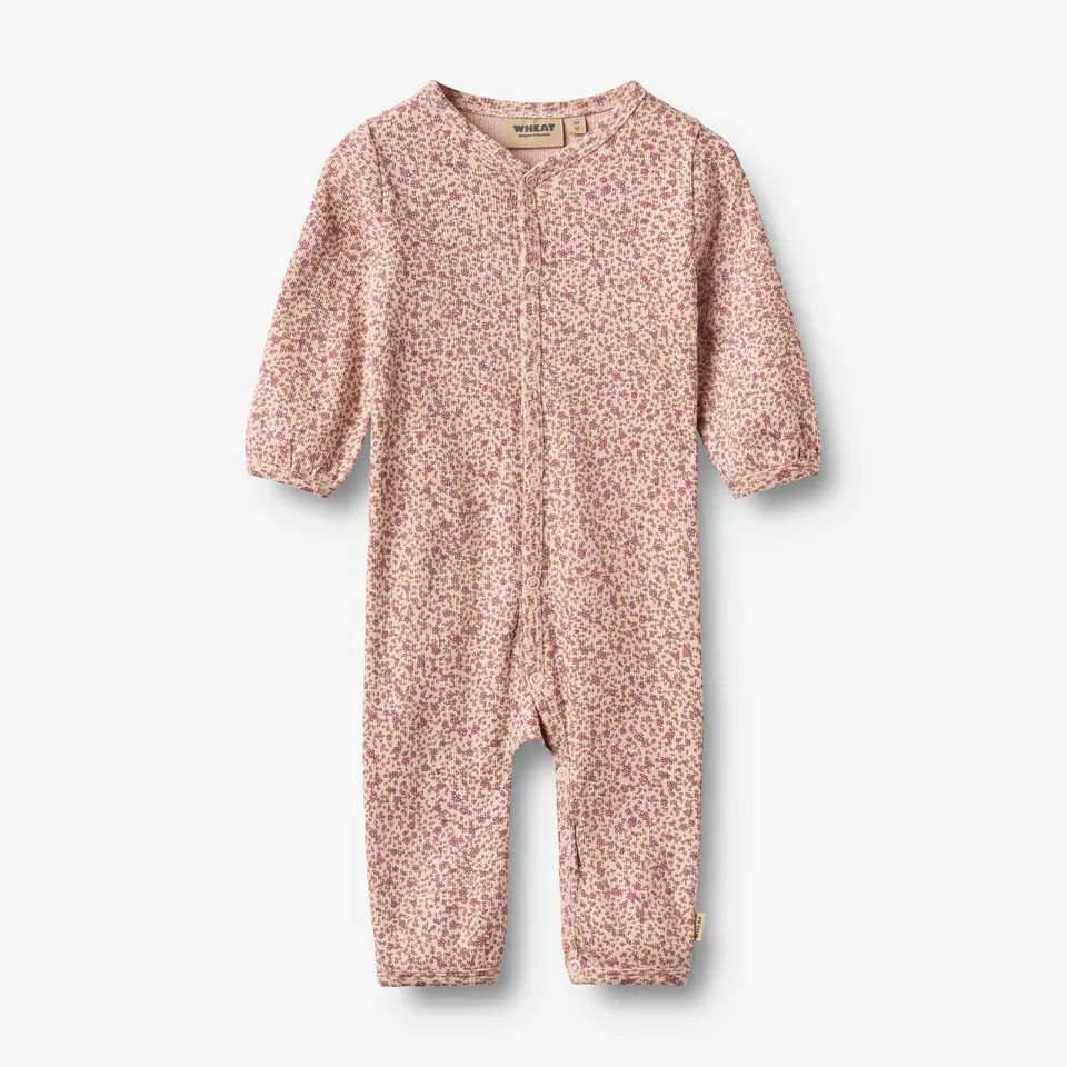 wheat-felizia-strampler-dime-rose-small-flowers-bio-langarm-baby image 1