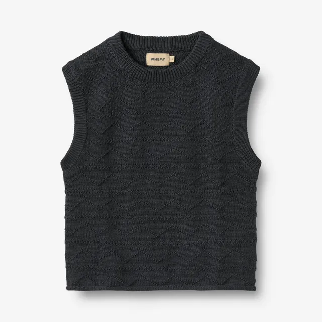 wheat-bobby-navy-strickweste-kinder-bio-baumwolle image 1