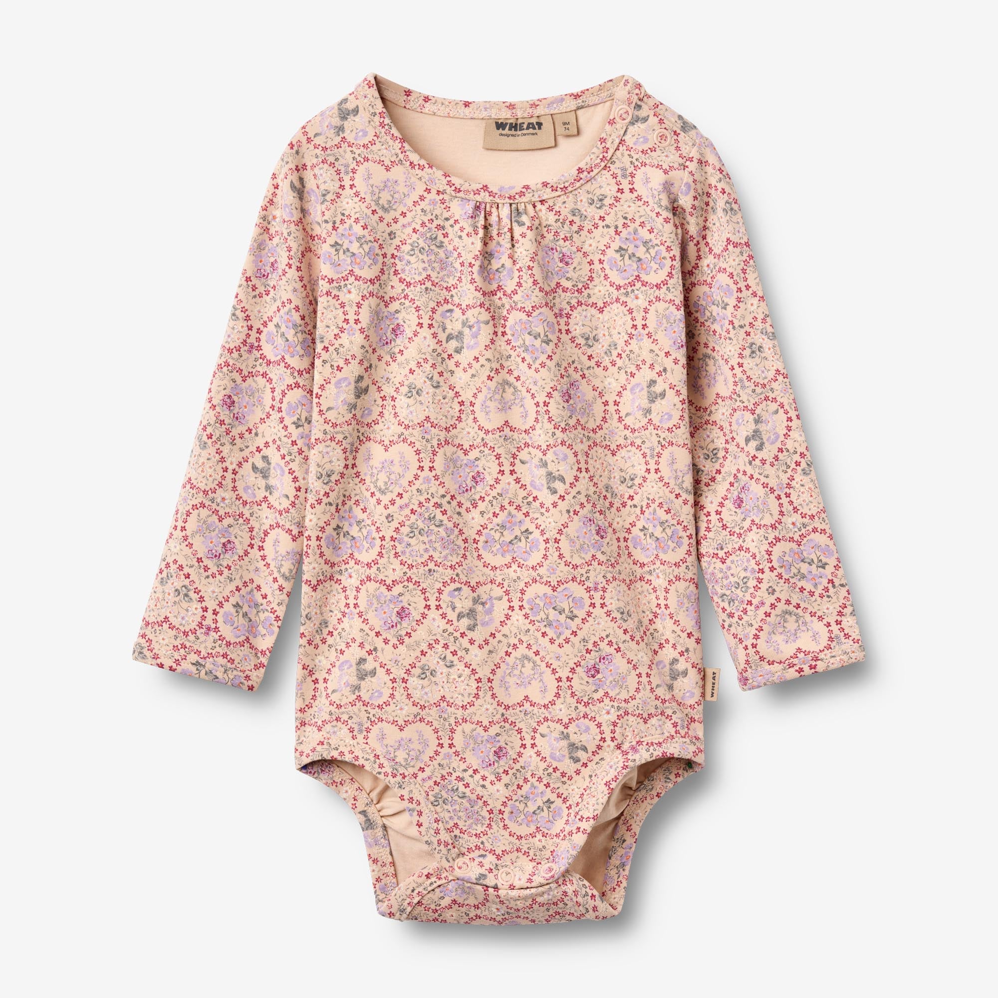 wheat-liv-body-langarm-magenta-heart-flowers-bio-baumwolle image 1