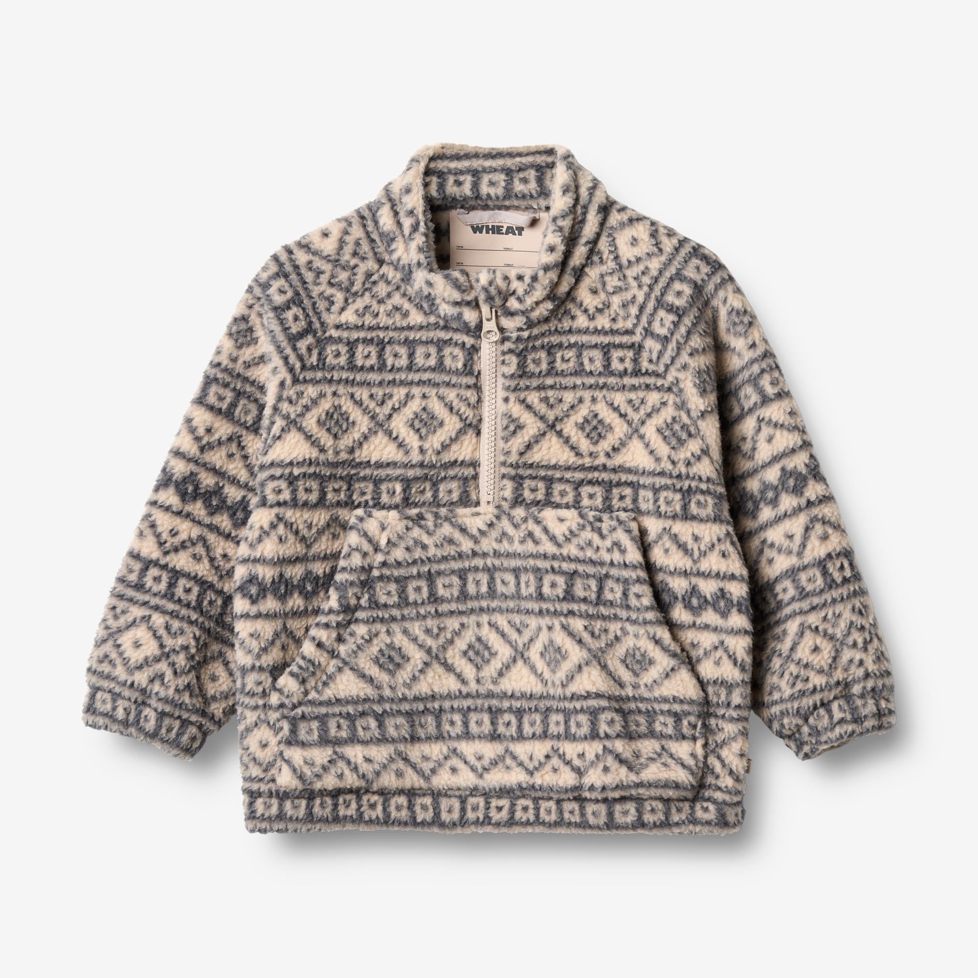 wheat-outerwear-moon-fleece-anorak-warm-sand-jaquard-kinder image 1