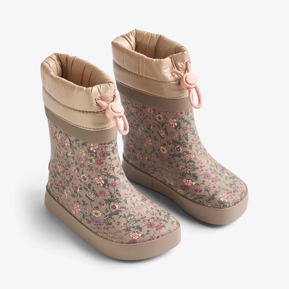 wheat-arden-thermo-gummistiefel-portabella-flowers-barfu image 1