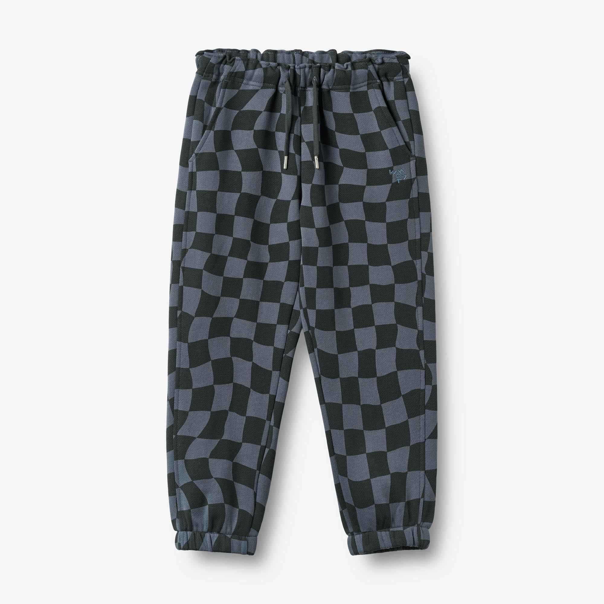 wheat-cosmo-sweatpants-navy-blue-check-bio-baumwolle-2 image 1