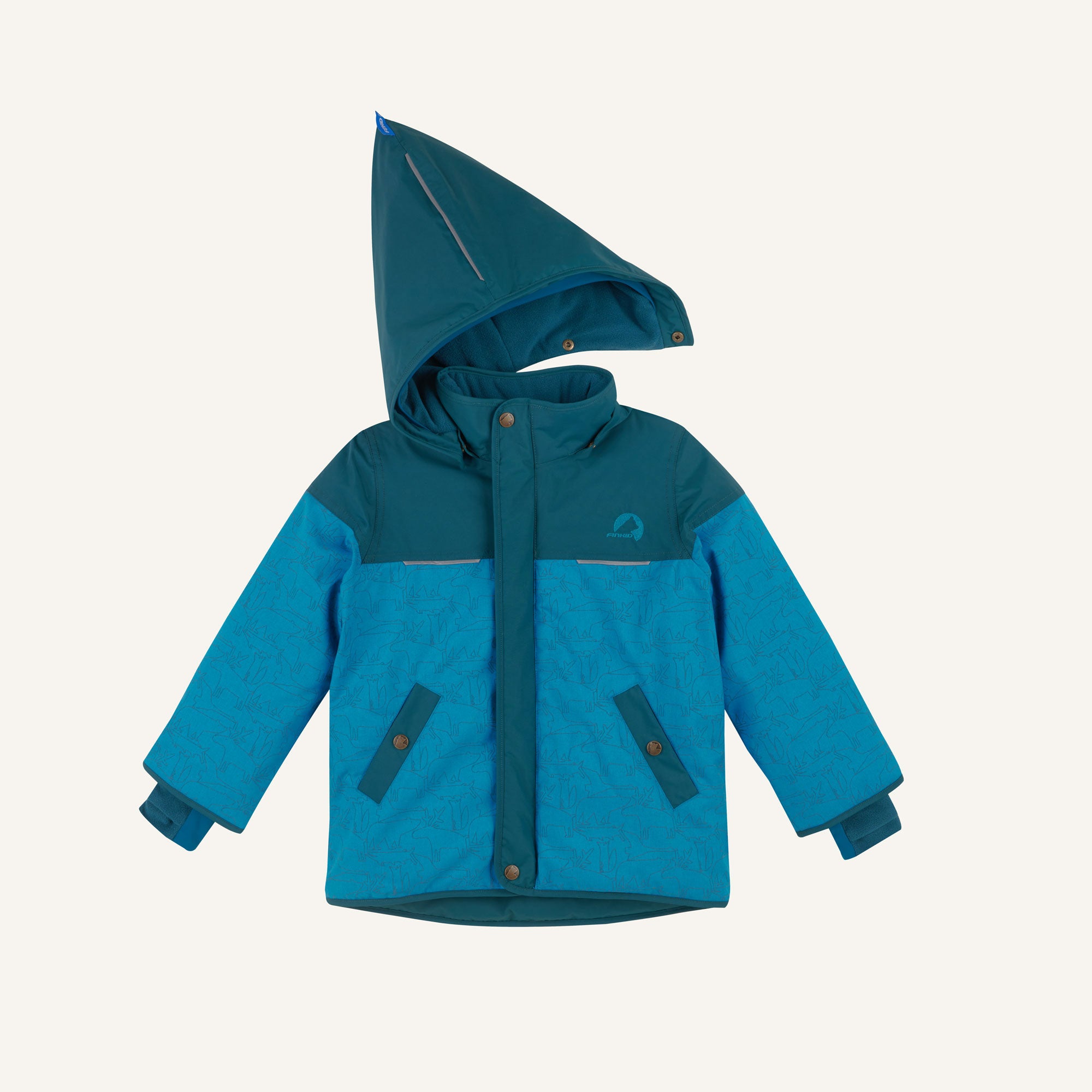 finkid-husky-koira-ice-winterparka-kinder-real-teal-navy-wasserdicht image 7