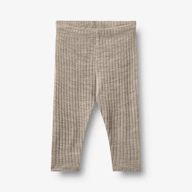 wheat-agi-wollseide-leggings-khaki-melange-merinowolle image 1