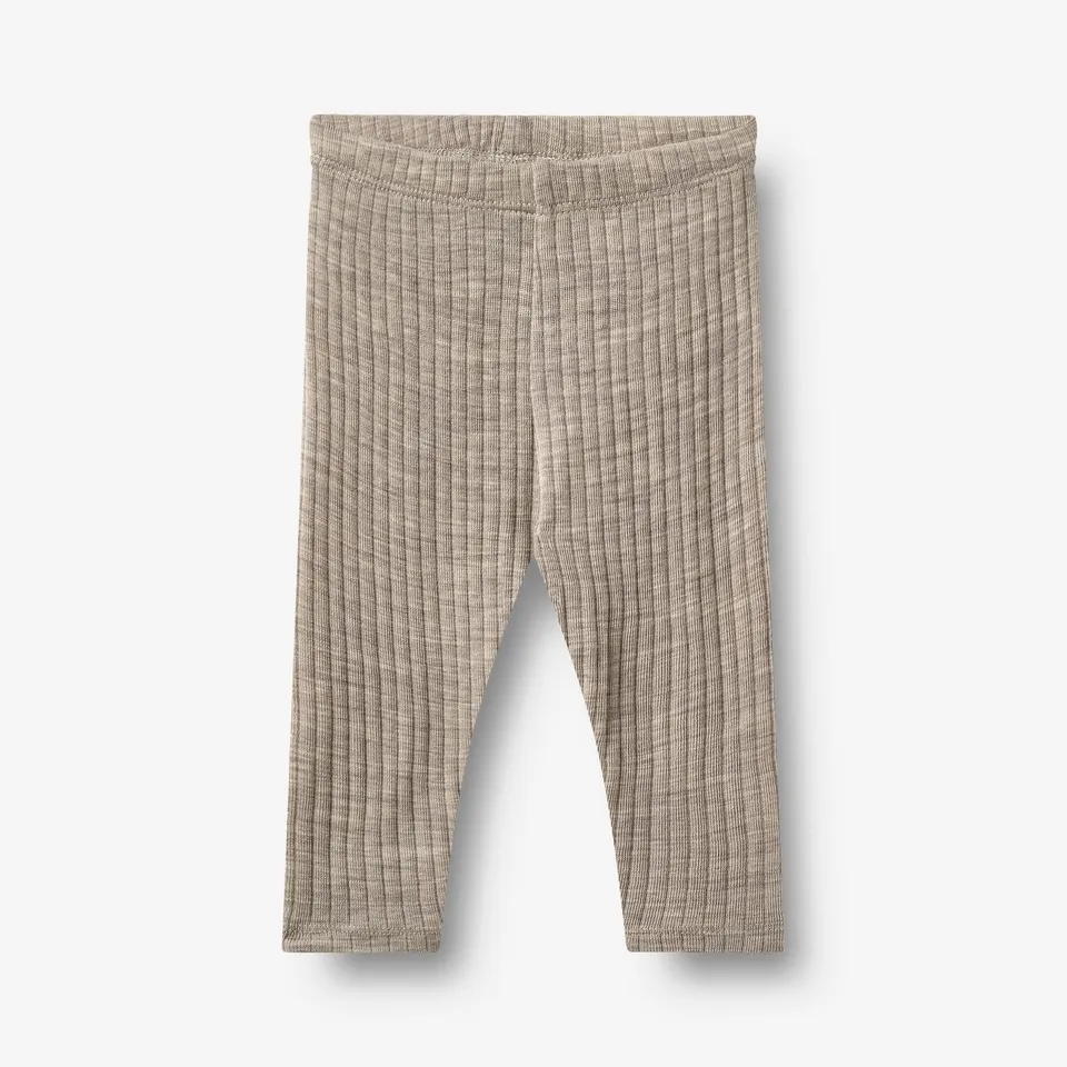 wheat-agi-wollseide-leggings-khaki-melange-merinowolle image 1