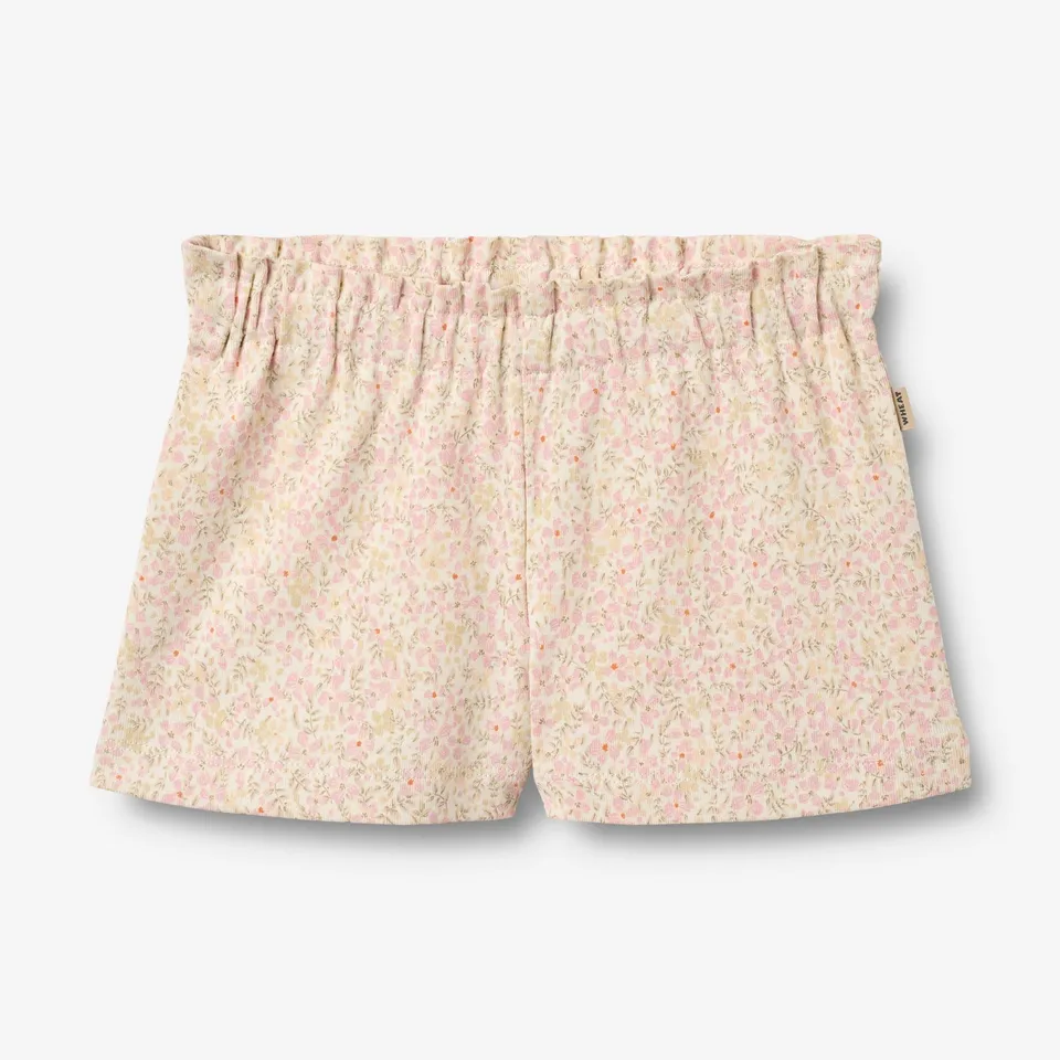 wheat-sandy-shorts-baby-coral-flowers-bio image 1