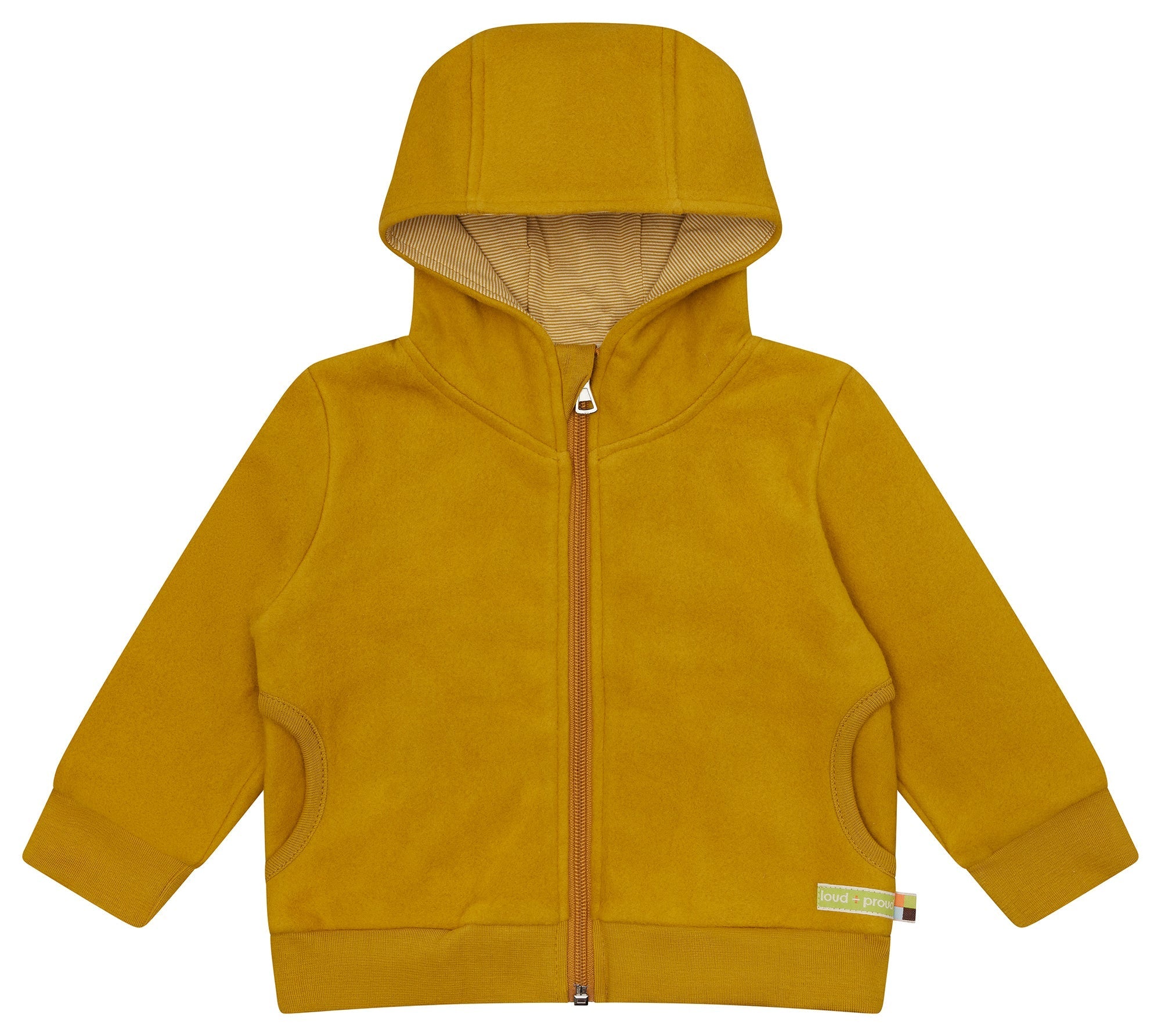 loud-proud-classics-baumwoll-fleece-jacke-curry-kapuze image 1