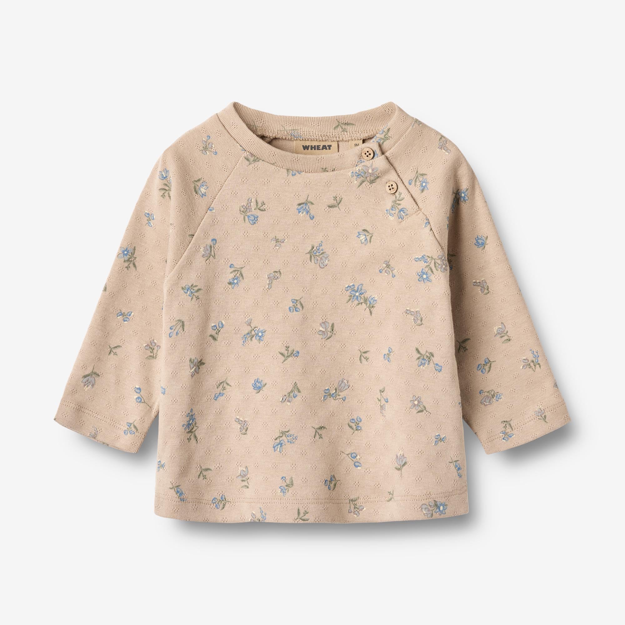 wheat-darrin-t-shirt-l-s-warm-sand-flowers-baby-langarmshirt-bio image 1