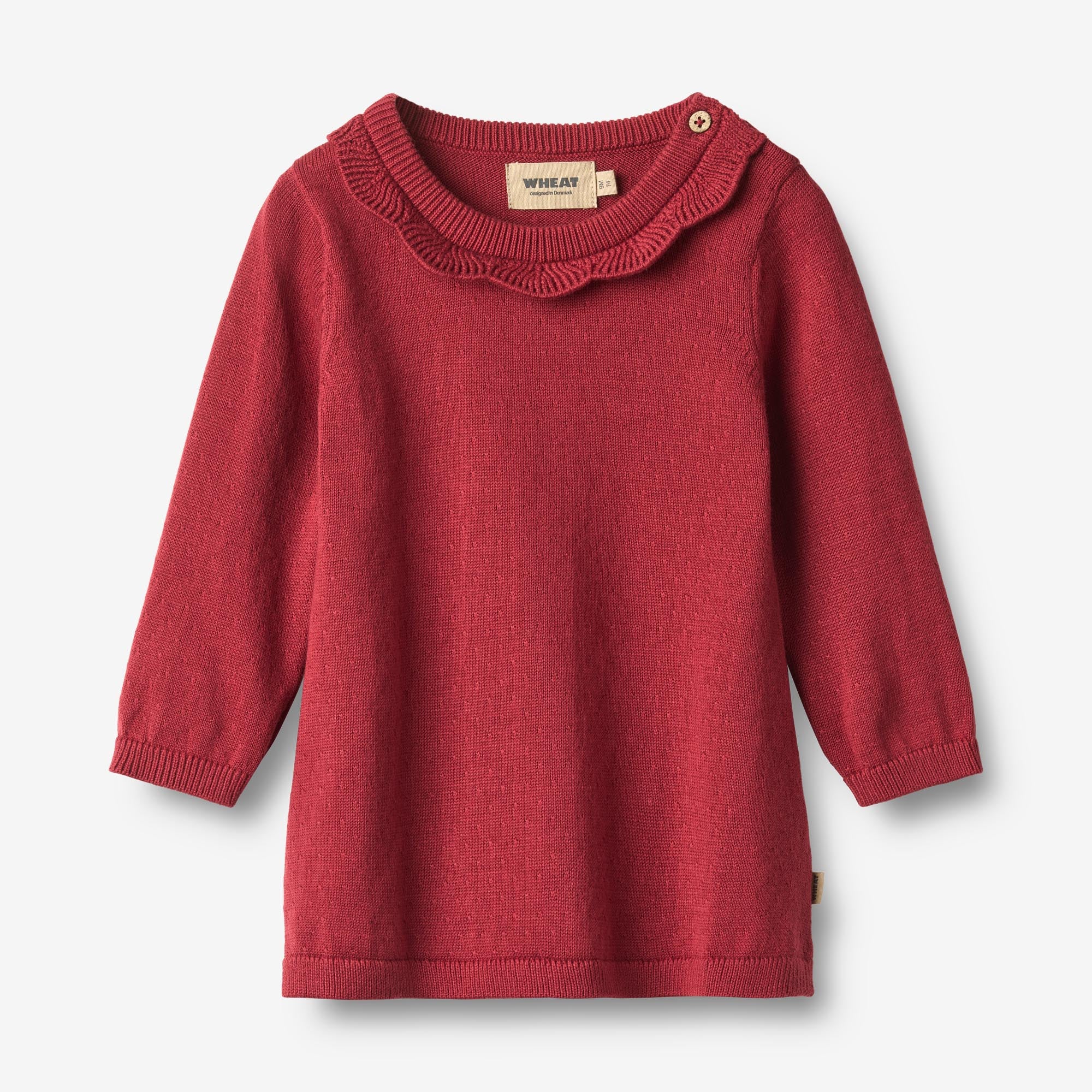 wheat-nannie-strickkleid-red-cherry-bio-baumwolle image 1