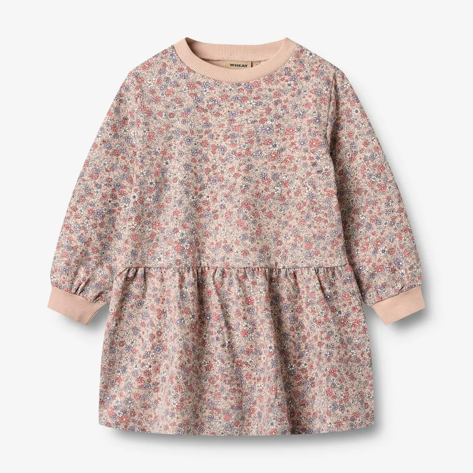 wheat-zenia-sweatkleid-rose-dust-flowers-bio image 1