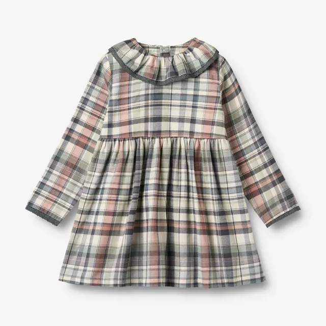 wheat-violetta-kleid-multi-check-bio-baumwolle-langarm image 1