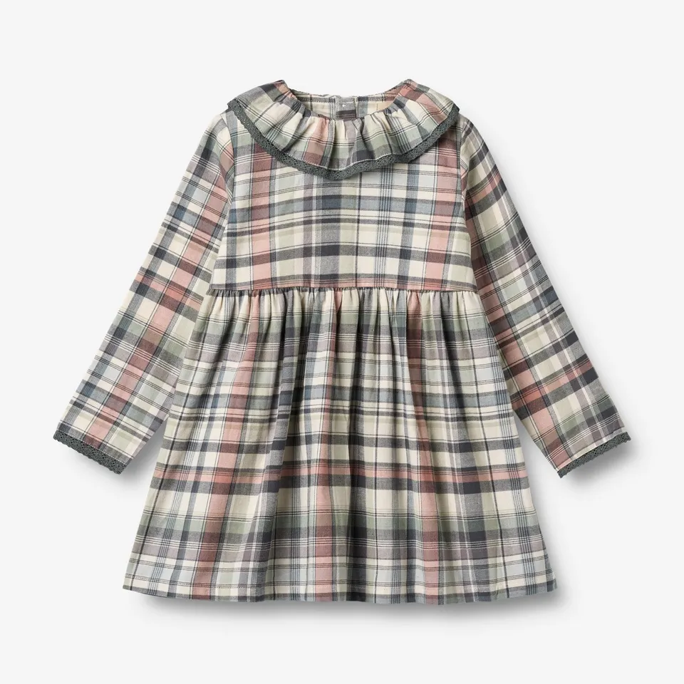 wheat-violetta-kleid-multi-check-bio-baumwolle-langarm image 1