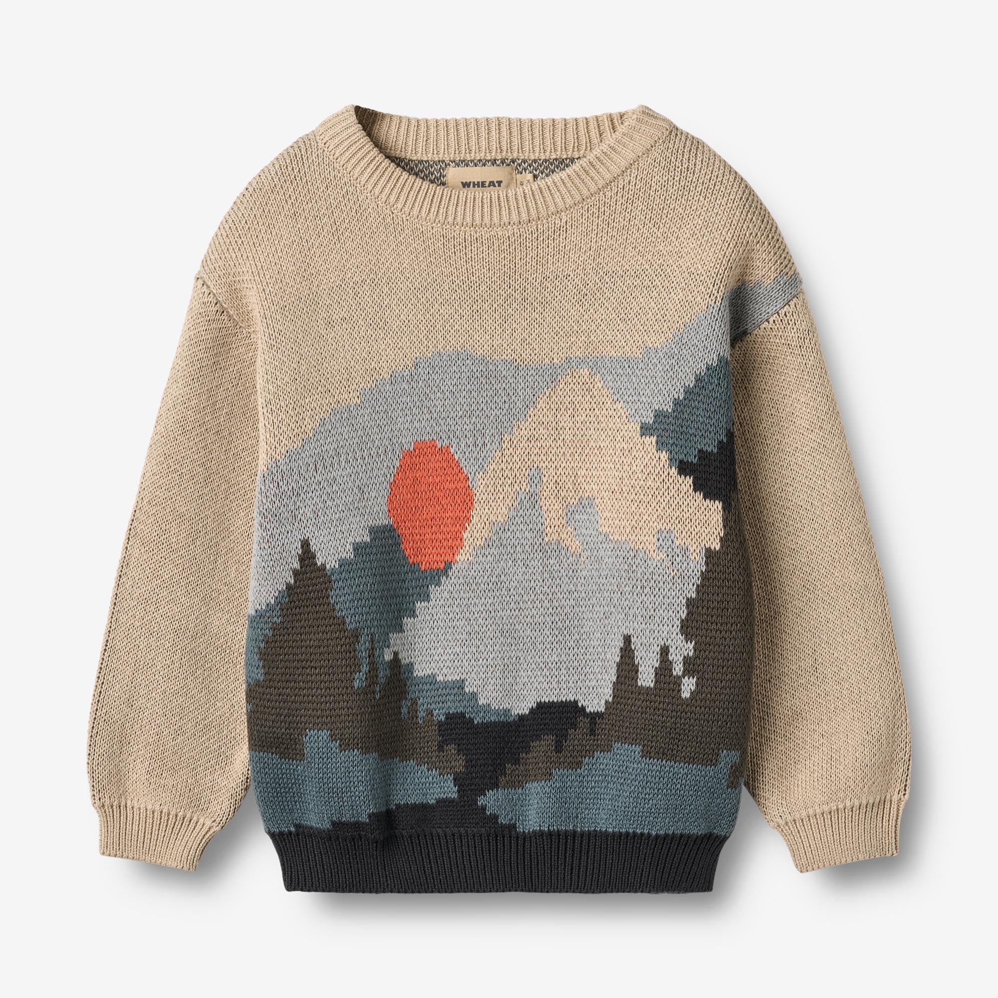 wheat-william-jacquard-pullover-warm-sand-kinder-strickpullover image 1