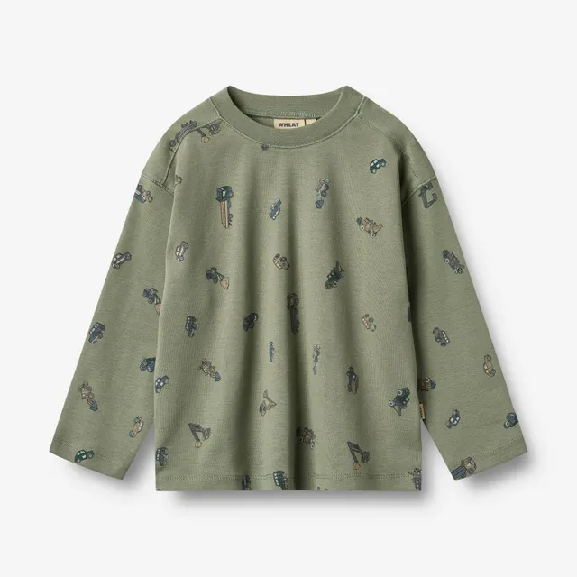 wheat-malthe-langarmshirt-dusty-green-cars-bio-baumwolle image 1