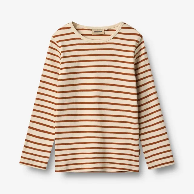 wheat-stig-langarmshirt-warm-caramel-stripe-bio-jersey image 1