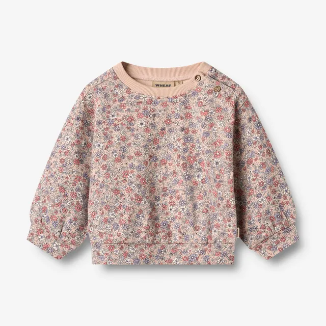 wheat-lia-sweatshirt-rose-dust-flowers-baby-pullover-bio image 1