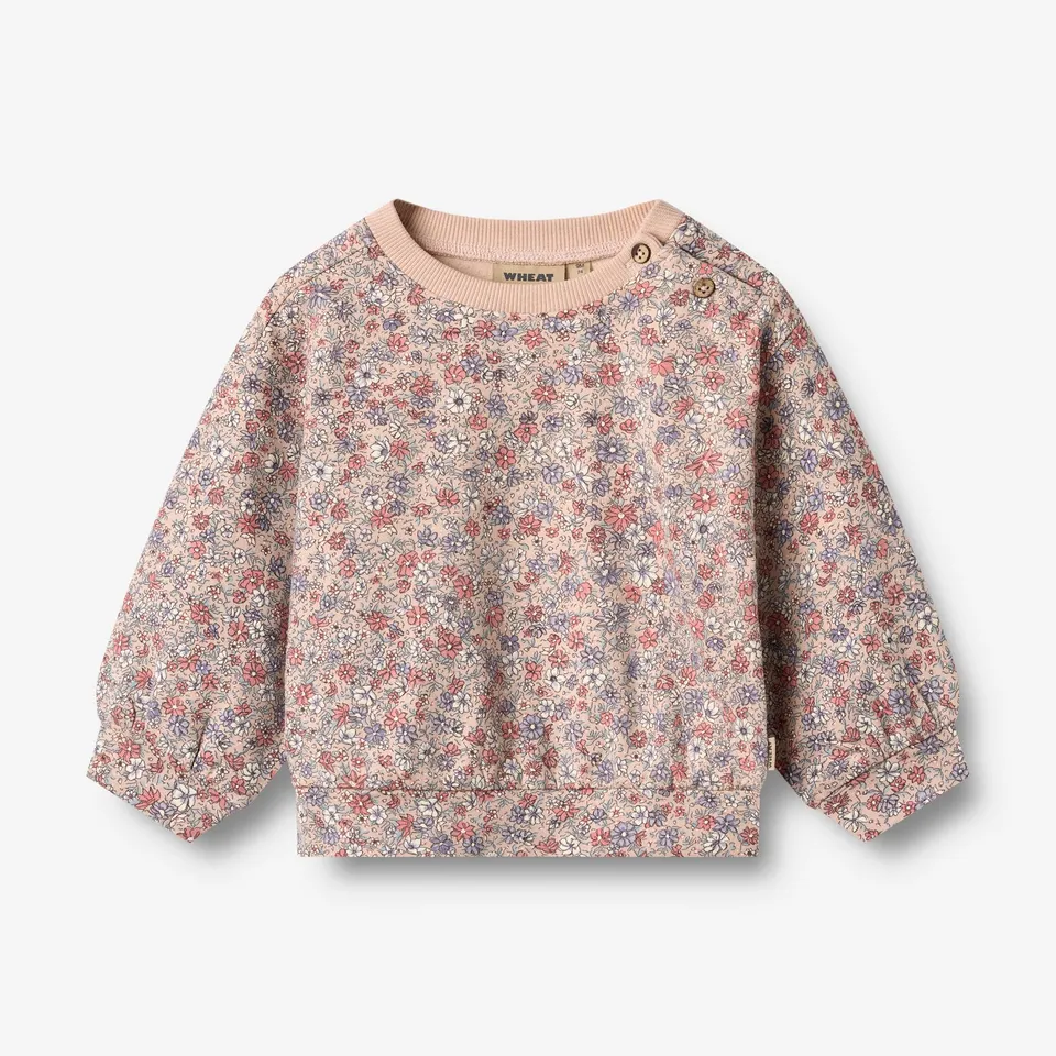 wheat-lia-sweatshirt-rose-dust-flowers-baby-pullover-bio image 1
