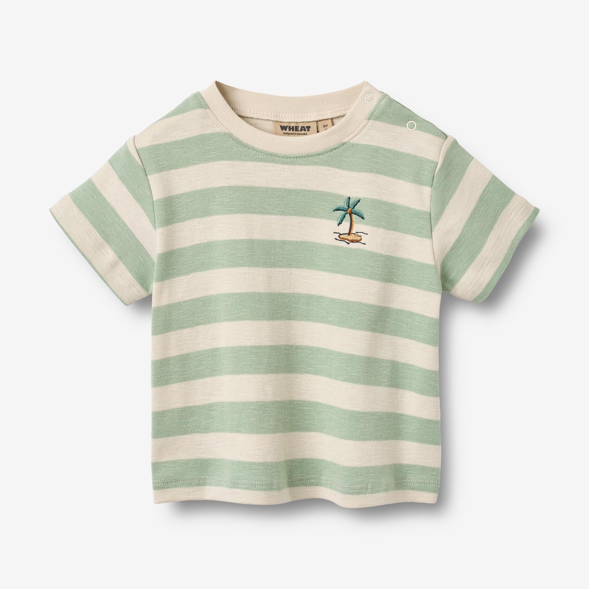 wheat-liam-t-shirt-mint-stripe-kurzarm-bio image 1