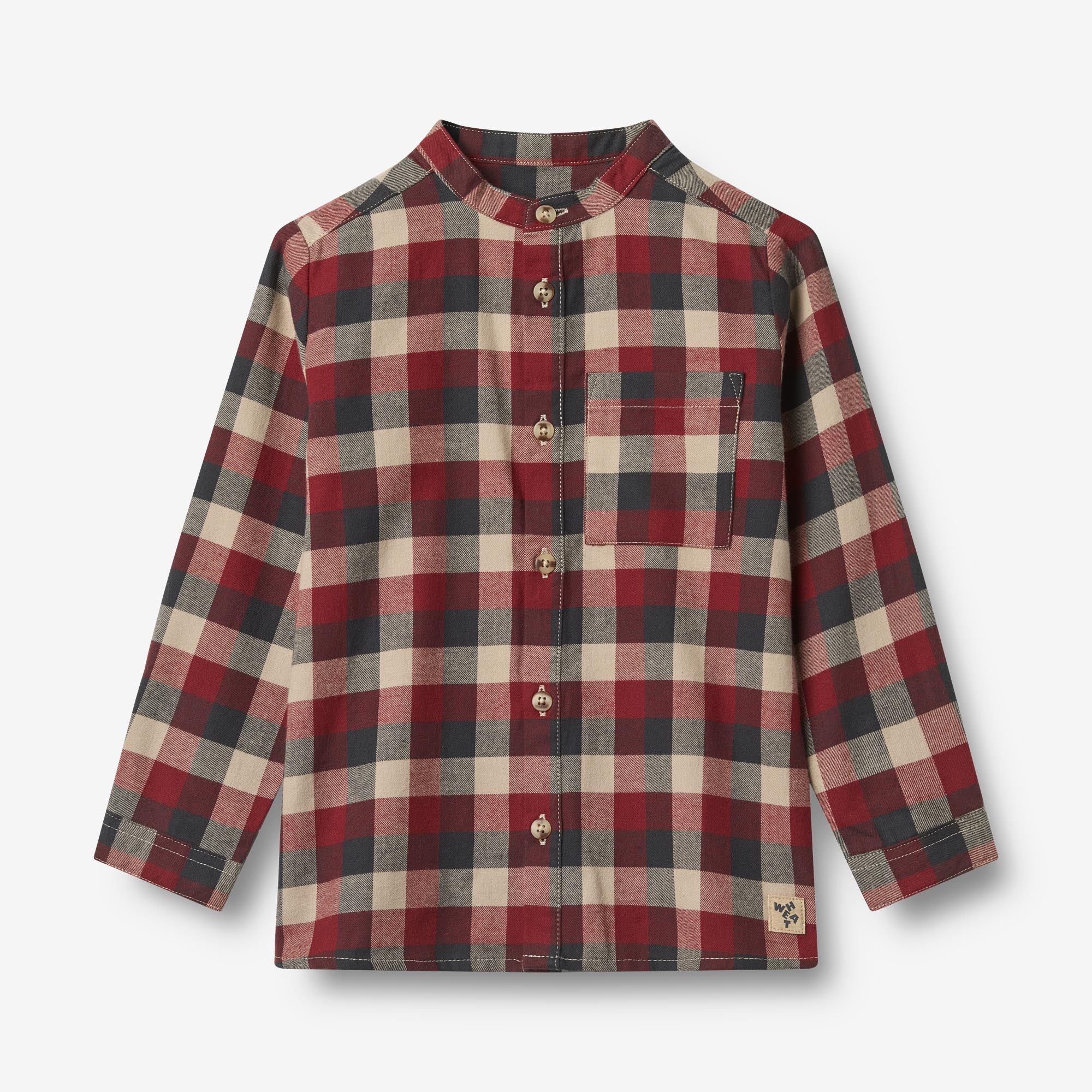 wheat-willum-hemd-red-blue-check-flanell-bio image 1