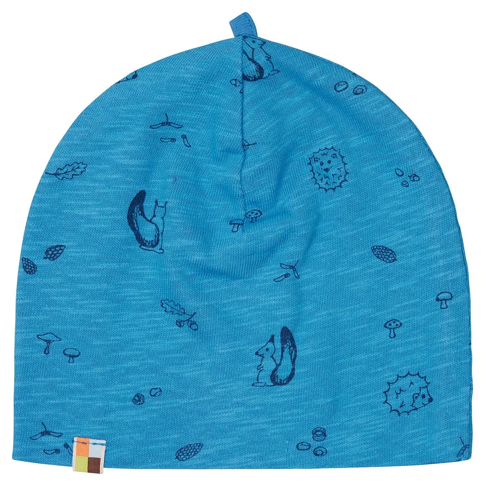 loud-proud-classics-beanie-m-tze-azur-62-68-wald-druck image 1